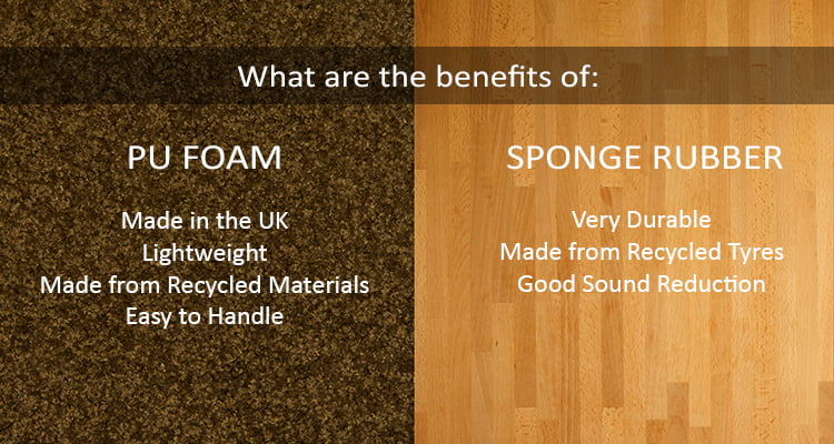 what are the benefits of pu foam and sponge rubber underlay