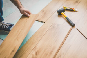 Floating Floor Being Fitted with underlay below